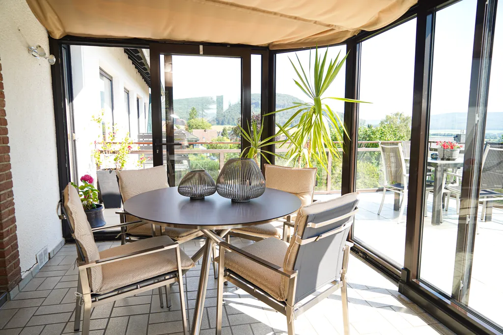 Conservatory with seating.