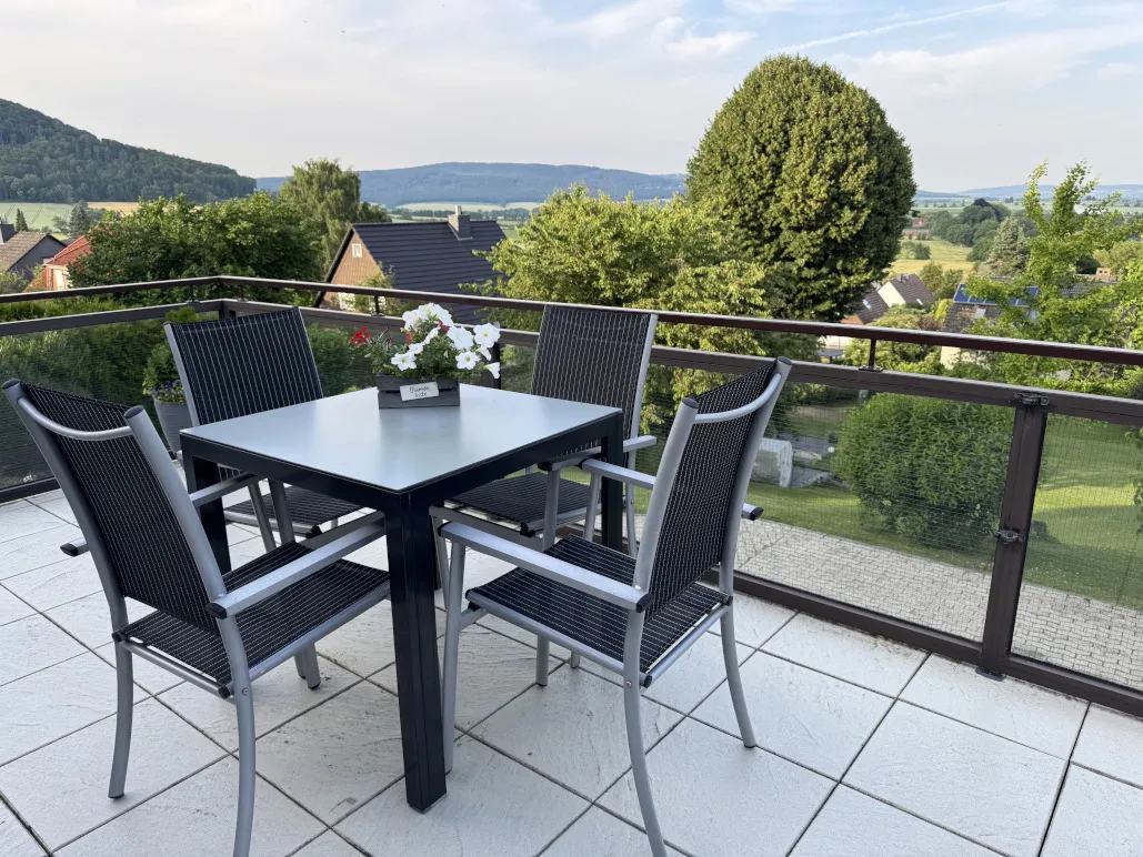 Sweeping view of the valley from the sun terrace